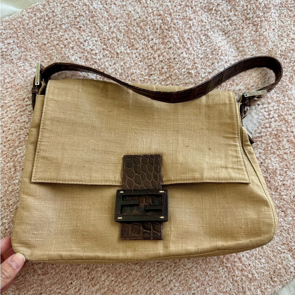 Fendi alligator leather Brown Shoulder Bag